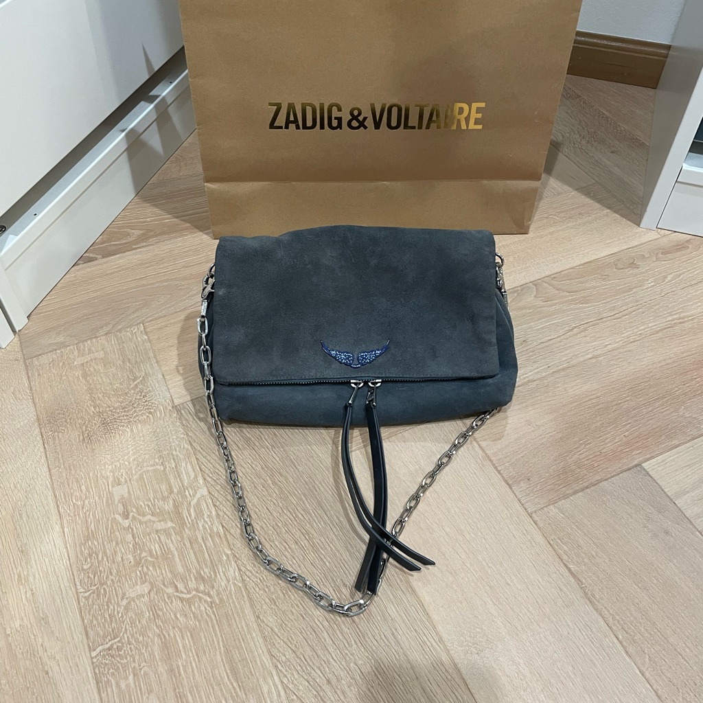 Zadig & Voltaire Blue/Gray Suede Bag
